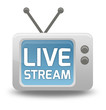Cartoon-style TV Icon with "Live Stream" wording on screen