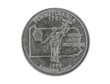 United States Pennsylvania quarter dollar coin on white