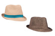 Fedora hats on white