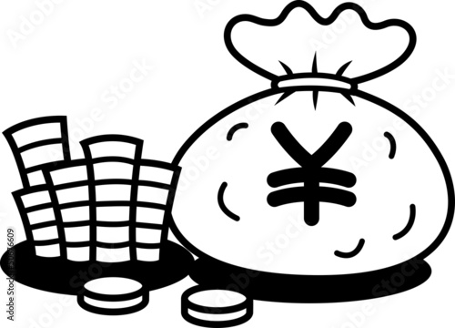 Photo: お金袋モノクロ お金袋モノクロ