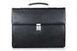 Black leather briefcase isolated on the white