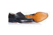Fashion concept with male shoes on white