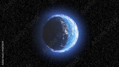 Illustration: Evening of the curved earth Evening of the curved earth