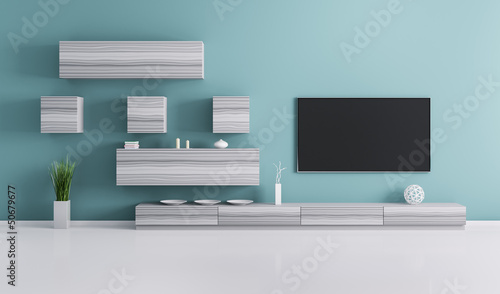 Illustration: Interior of living room with plasma tv 3d render Interior of living room with plasma tv 3d render
