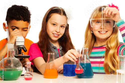 Photo: Cute kids and chemistry Cute kids and chemistry