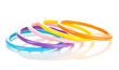 Photo : Colorful fashion bracelets isolated on white Colorful fashion bracelets isolated on white