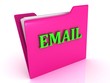 Illustration: EMAIL bright green letters on a pink folder EMAIL bright green letters on a pink folder