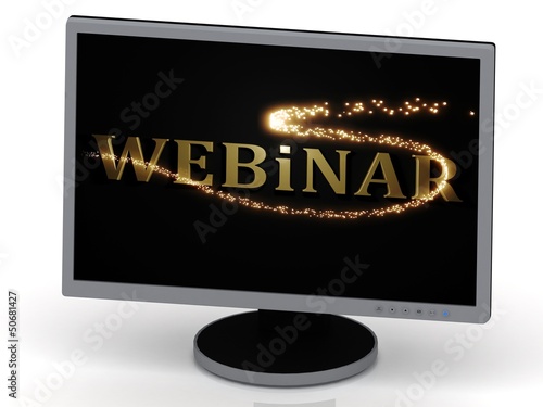 Illustration: Webinar with 3D glowing trail lights Webinar with 3D glowing trail lights