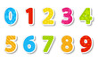 Vektor: Set of color paper numbers Set of color paper numbers