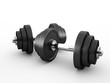 Two dumbbells isolated on a white background