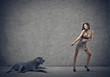 woman with dog