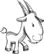 Farm Goat Sketch Doodle Vector Art