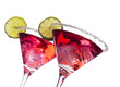 Rote Cocktails isoliert