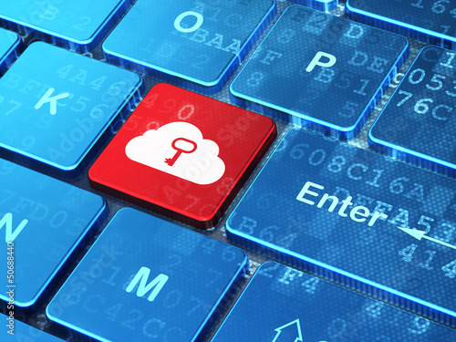 Illustration: Networking concept: Cloud Whis Key on computer keyboard backgrou Networking concept: Cloud Whis Key on computer keyboard backgrou
