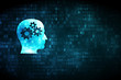 Finance concept: Head With Gears on digital background