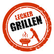 stempel rund lecker grillen I