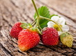 Strawberries with leaves