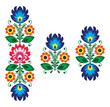 Folk embroidery with flowers - traditional polish pattern