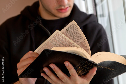 Photo: Man Reading Bible Man Reading Bible