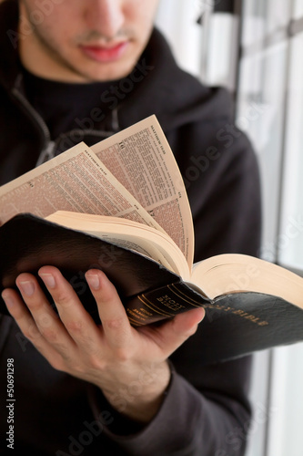 Photo: Man Reading Bible Man Reading Bible