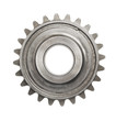 real stainless steel gears isolated over white background