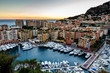 Aerial View on Fontvieille and Monaco Harbor with Luxury Yachts,