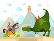 Vector: dragon and knight dragon and knight