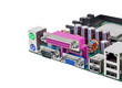 Connector of computer motherboard board, isolated on white