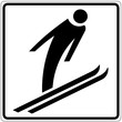 Schild weiß - Skispringen
