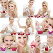 Cupcake und Pärchen Collage