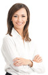 Portrait of young happy smiling businesswoman