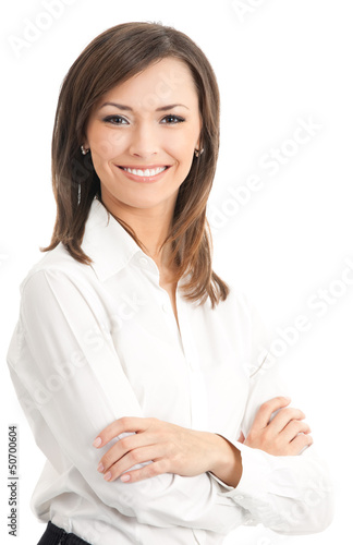 Photo: Portrait of young happy smiling businesswoman Portrait of young happy smiling businesswoman