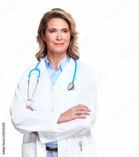 Photo: Doctor woman with a stethoscope. Doctor woman with a stethoscope.