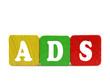 Photo: ads - isolated text in wooden building blocks ads - isolated text in wooden building blocks