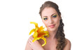Photo: Beautiful woman with lily Beautiful woman with lily