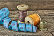 still life of spools of thread