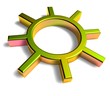 3D Goldzeichen - Sonne