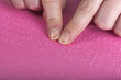 Blind reading pink text