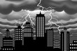 Lightning bolt at city