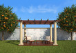 relax in the garden under a gazebo