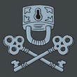 Jolly Roger padlock with keys