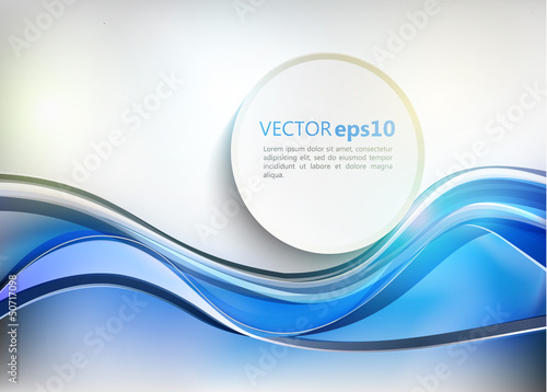 Vector: Vector. Elegant blue waves on white background Vector. Elegant blue waves on white background