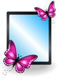 Vector: Pink butterfly message board Pink butterfly message board