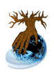earth and hand as tree