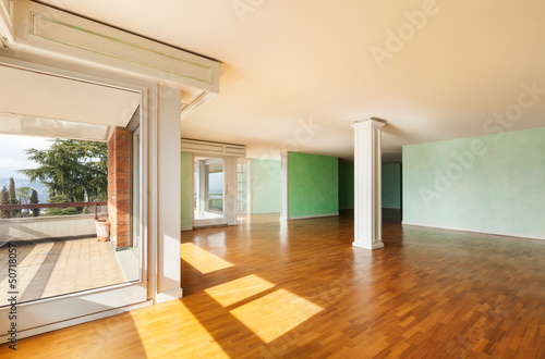 Photo: Interior, apartment empty in style classic, large room Interior, apartment empty in style classic, large room