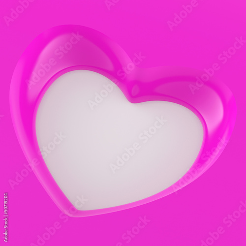 Illustration: 3D Herz Flyer Quadratisch - Pink Weiß 3D Herz Flyer Quadratisch - Pink Weiß
