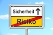 Illustration: ortsschild himmel v3 risiko sicherheit I ortsschild himmel v3 risiko sicherheit I
