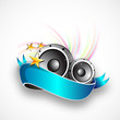 Abstract music background with speakers.