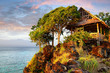 Photo: Picturesque landscape with hut. Picturesque landscape with hut.