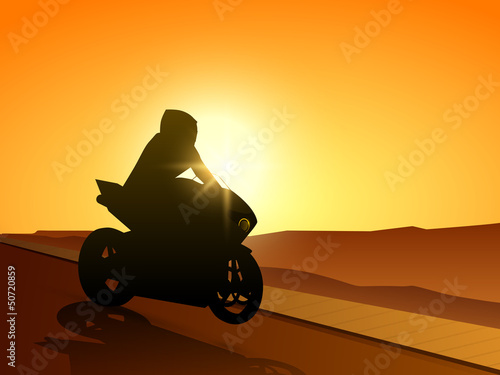 Vector: Illustration of a motorbike racing. Illustration of a motorbike racing.